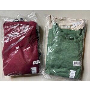 Time and Tru Mens XL Long Sleeve Shirt Bundle Thermal Waffle Relaxed Fit 4 Pack